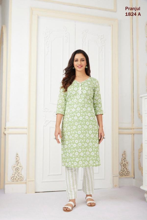 Pranjul Pihu Vol-18 Cotton Designer Exclusive Kurrti pent Collection